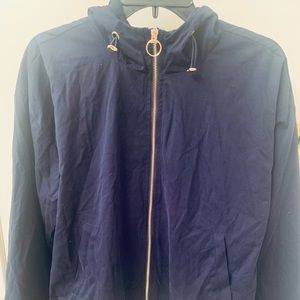 Forever 21, Large, Navy blue, zip up jacket with hoodie